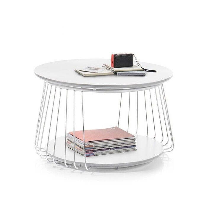 Konferenční stolek Selvan - 70x42x70 (bílá) - PŘEBALENO