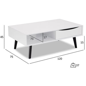 Konferenční stolek Sens (bílá, černá)