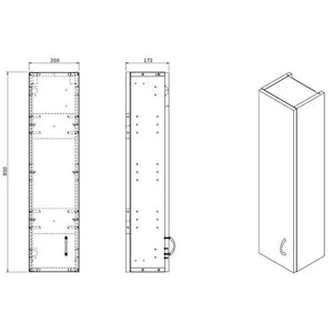 Koupelnová skříňka Cara Mia závěsná (20x80x17,2 cm, bílá, lesk) - II. jakost