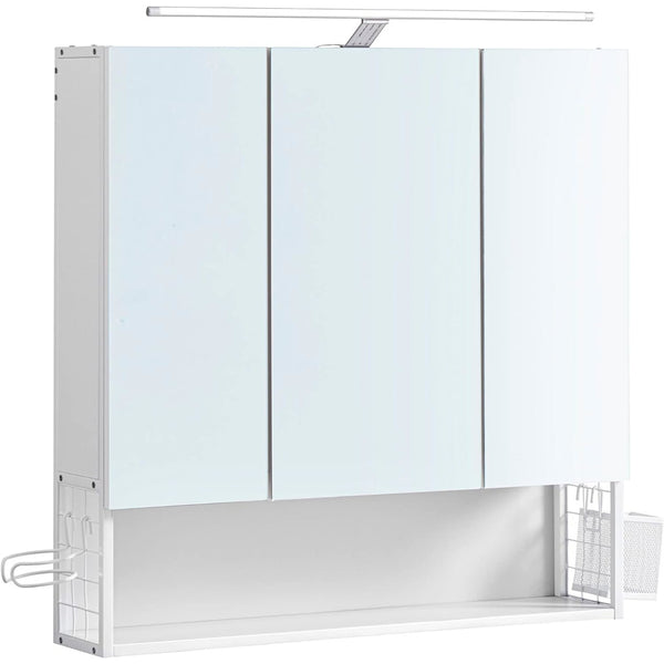 Levně Koupelnová skříňka Dara se zrcadlem (70x70x15 cm, bílá)