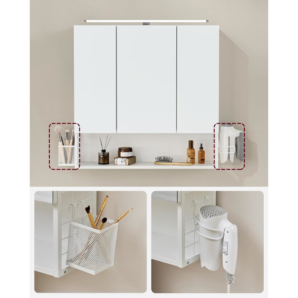 Koupelnová skříňka Dara se zrcadlem (70x70x15 cm, bílá)