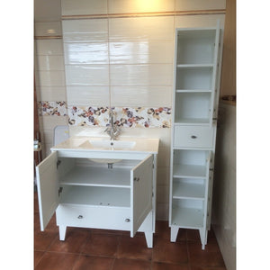 Koupelnová skříňka Florentina (35x165x35 cm, bílá)
