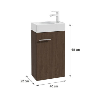Koupelnová skříňka s umyvadlem Kick (40x68x22 cm, dub wenge)