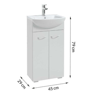 Koupelnová skříňka s umyvadlem Pico Bello (45x79x29 cm, bílá) - II. jakost