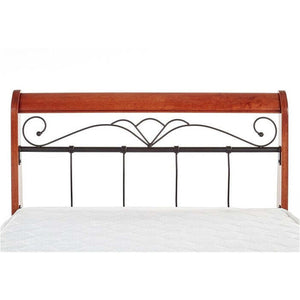 Kovová postel Verona 90x200, třešeň, černá, bez matrace