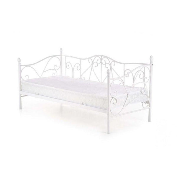 Levně Kovová postel Jasmina 90x200, bílá, bez matrace