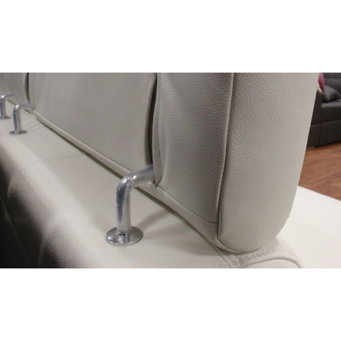 Kožená sedačka rozkládací Malpensa pravý roh bílá