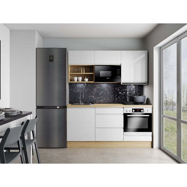 Kuchyně Aurelia 180 cm (bílá vysoký lesk, lakovaná)