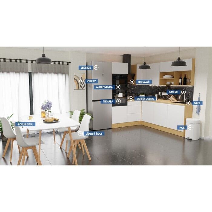 Kuchyně Aurelia 300 cm (modrá mat, lakovaná)