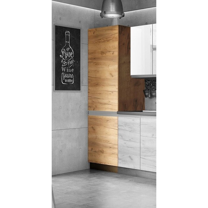 Kuchyně Brick light 280 cm (bílá lesk/craft)