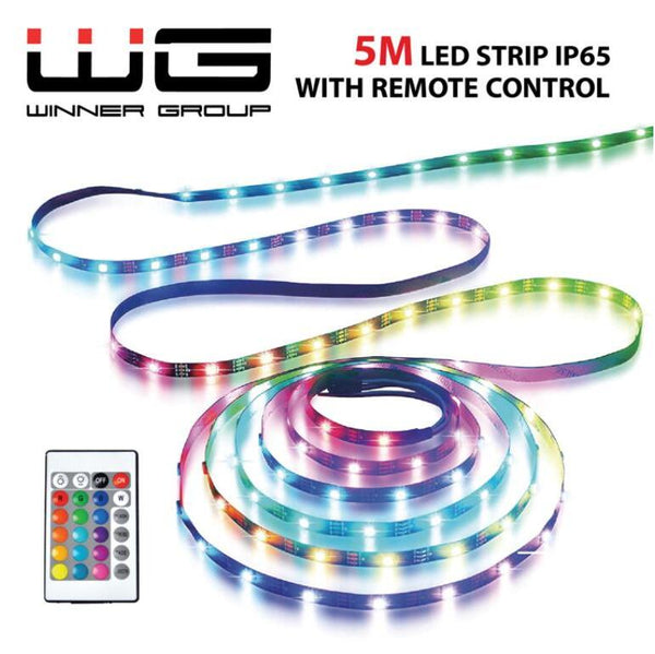 Levně LED RGB pásek WG14 s ovladačem, 5 metrů, IP 65