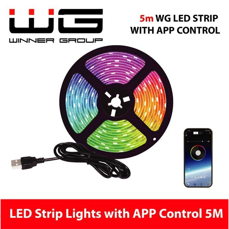 LED RGB pásek WG2 s APP, IP65, 5m