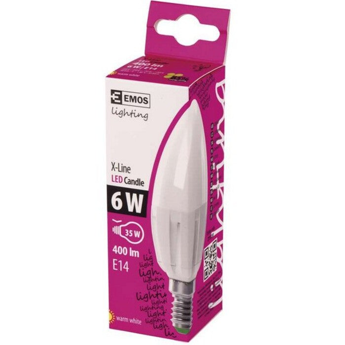LED žárovka Candle 6W E14 teplá bílá