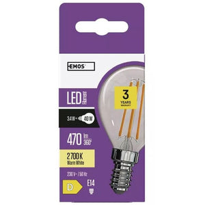 LED žárovka Emos ZF1220 Mini Globe, E14, 3,4W, teplá bílá
