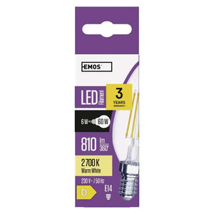 LED žárovka Emos ZF3240, E14, 6W, teplá bílá