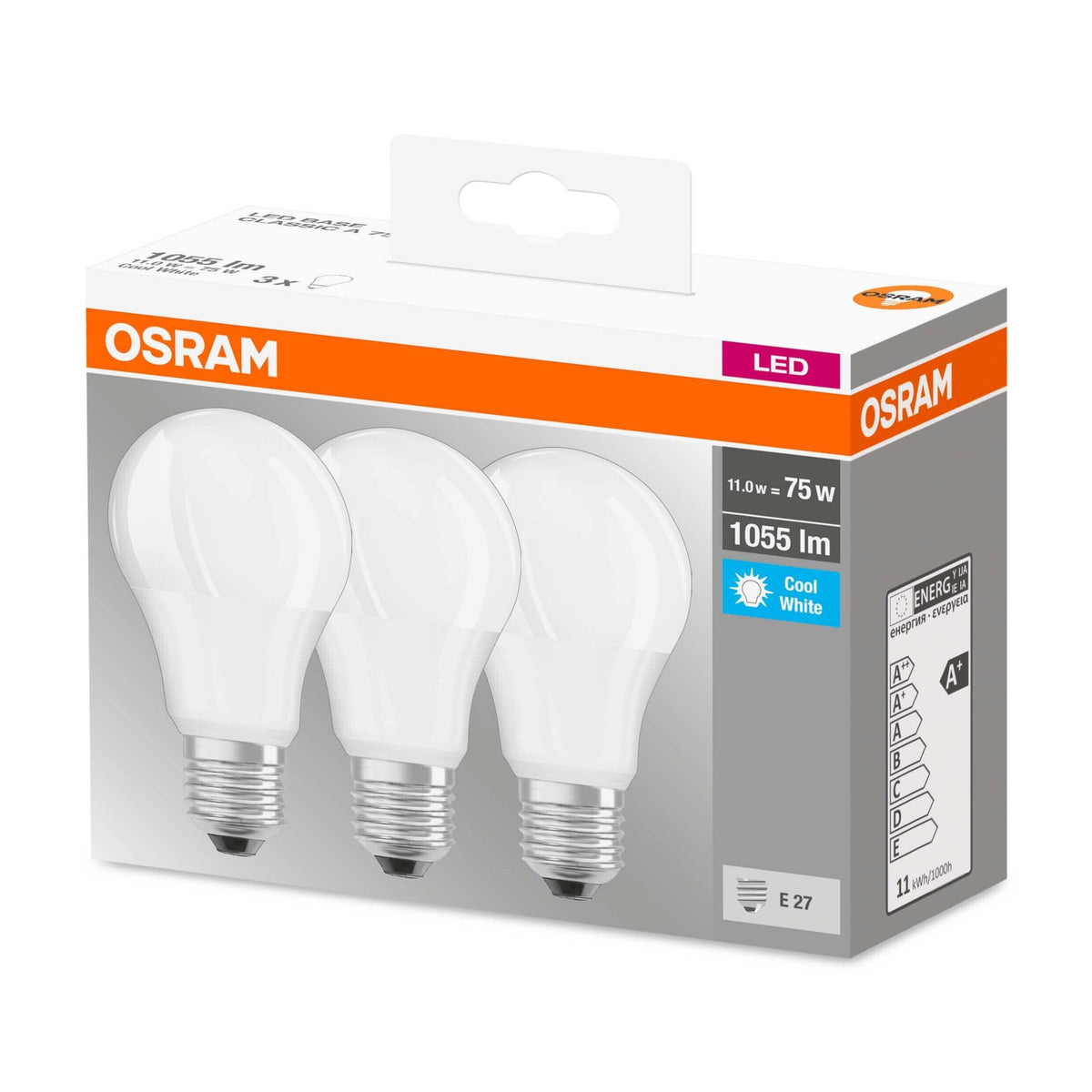 LED žárovka Osram ClasA, E27, 10W, retro, neutrální bílá, 3ks