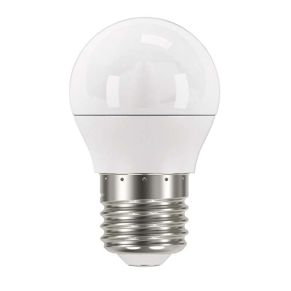 Levně LED žárovka Emos ZQ1120, E27, 6W, kulatá, čirá, teplá bílá