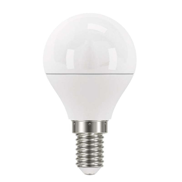 Levně LED žárovka Emos ZQ1221, E14, 6W, kulatá, čirá, neutrální bílá