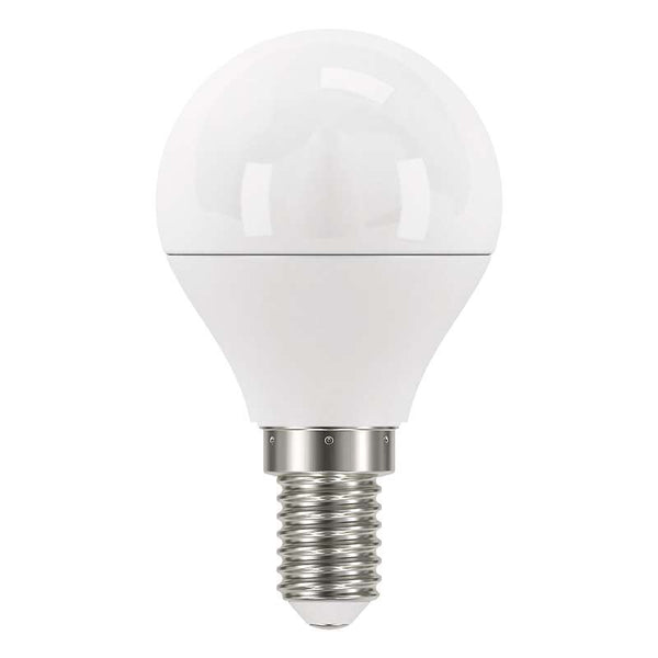 Levně LED žárovka Emos ZQ1222, E14, 6W, kulatá, čirá, studená bílá