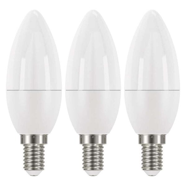 Levně LED žárovka Emos ZQ32203, E14, 6W, svíčka, teplá bílá, 3ks