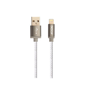 Kabel Lightning na USB, textilní, 1,5m, C12, šedá