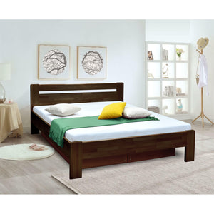 Masivní postel Maribo 2, 160x200, vč. roštu, bez matr., tm.ořech