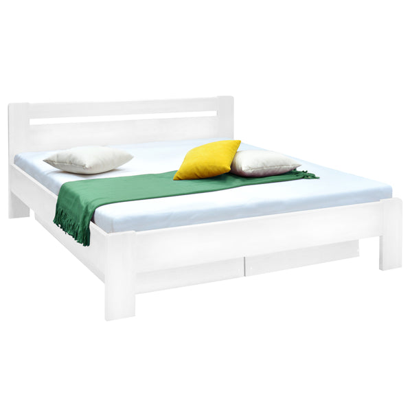 Levně Masivní postel Maribo 2, 160x200, vč. roštu, bez matrace, bílá