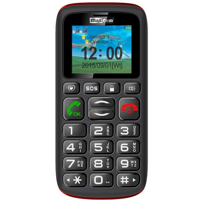 Maxcom MM428 Dual SIM, černá/červená