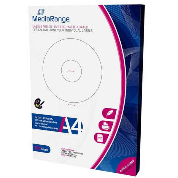 Levně MEDIARANGE CD/DVD/Blu-ray etikety 41mm-118mm 50 listů
