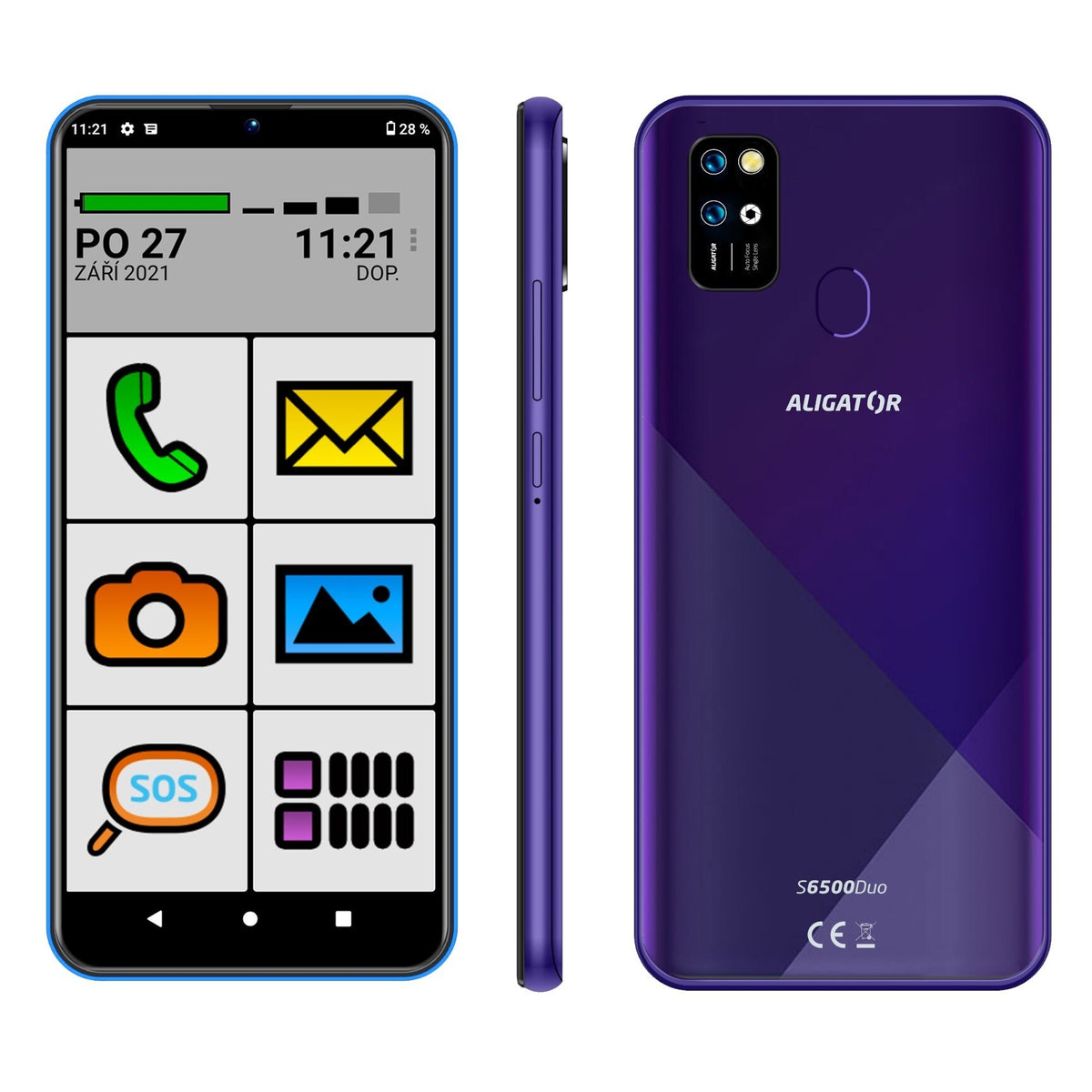 Mobilní telefon Aligator 6500 Duo 2GB/32GB SENIOR, fialová