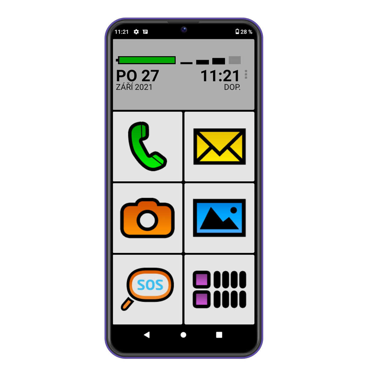 Mobilní telefon Aligator 6500 Duo 2GB/32GB SENIOR, fialová