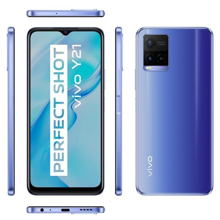Mobilní telefon VIVO Y21 4GB/64GB, modrá POUŽITÉ, NEOPOTŘEBENÉ ZBOŽÍ