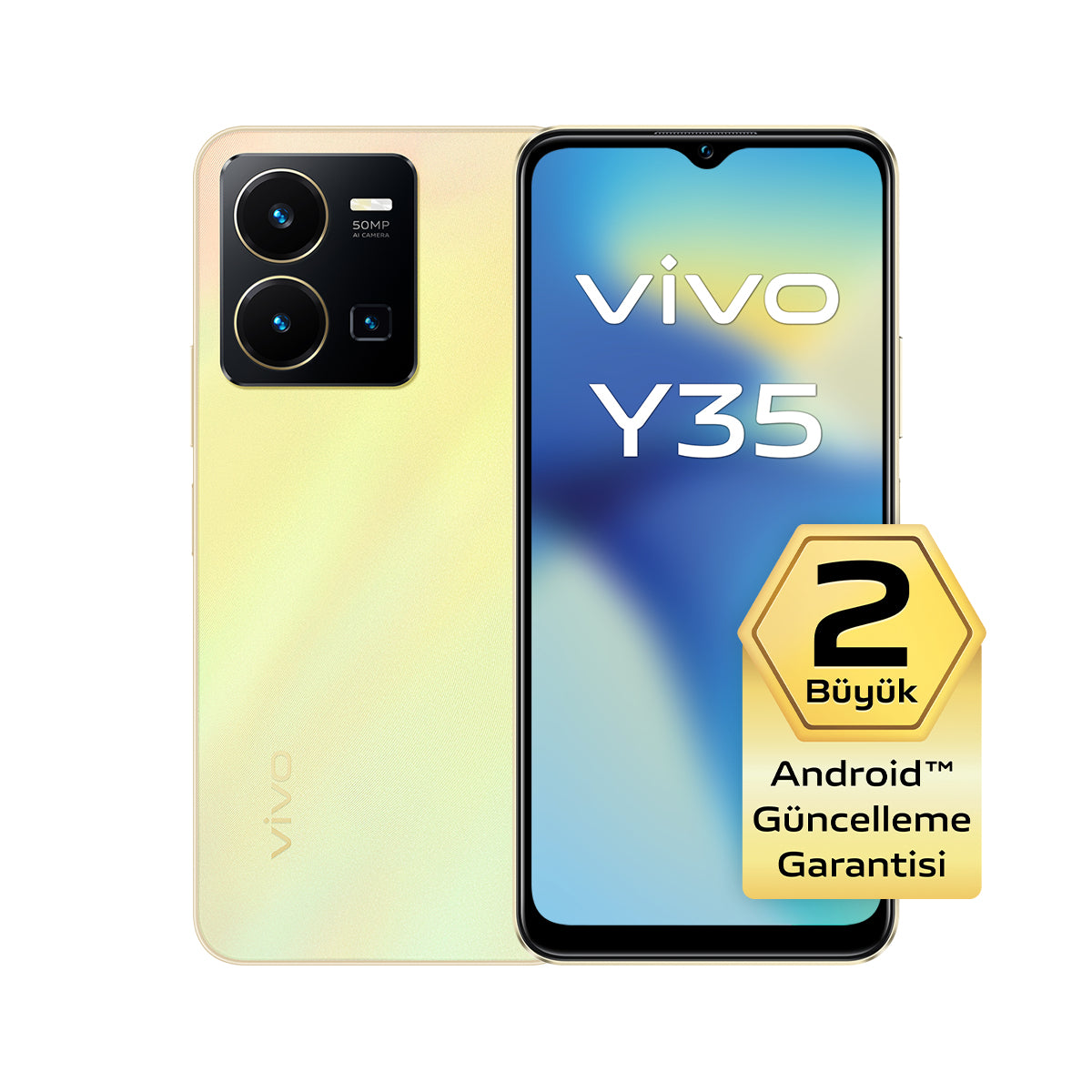 Mobilní telefon Vivo Y35 8GB/256GB, zlatá POUŽITÉ, NEOPOTŘEBENÉ Z