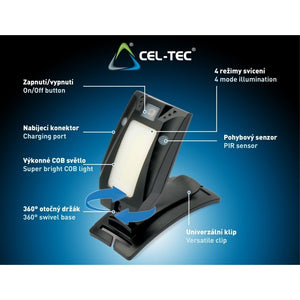Multifunkční svítilna CEL-TEC HL170 COB Motion, nabíjecí