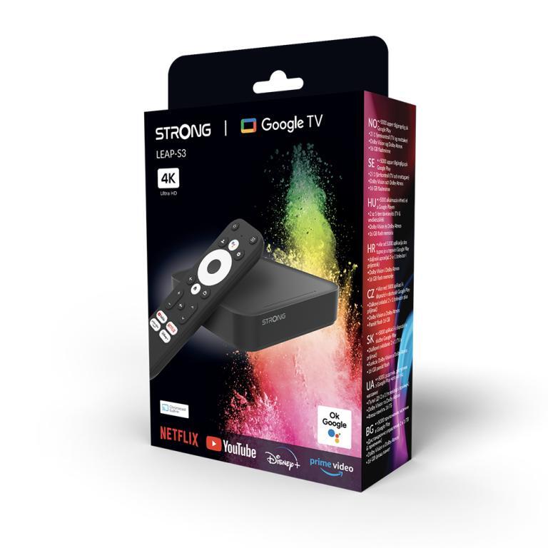 Multimediální centrum Strong Leap-S3. 4K Google TV