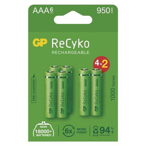 Nabíjecí baterie GP B2111V ReCyko, 1000mAh, AAA, 6ks