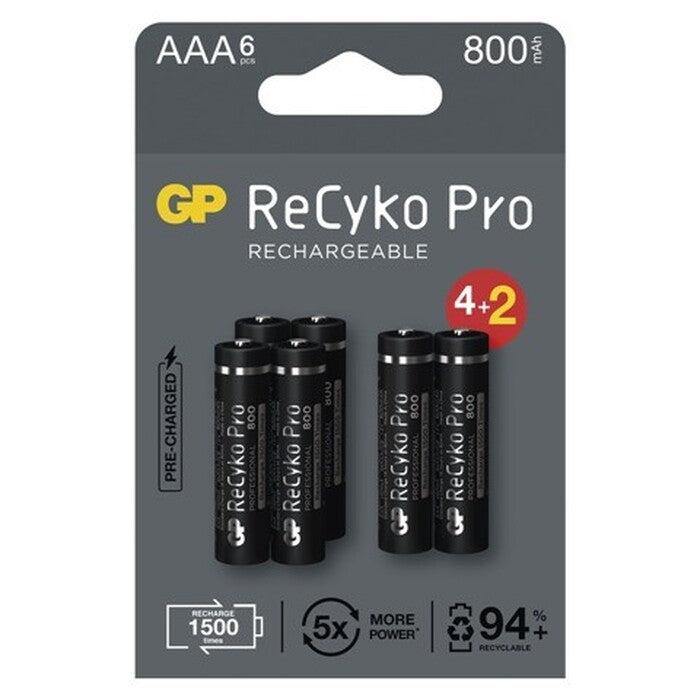 Nabíjecí baterie GP B2218V ReCyko Professional, 800mAh, AAA, 6ks