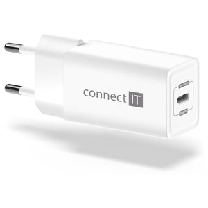 Nabíječka Connect IT 1xUSB TypC, PD Fast Charge, 18W, bílá