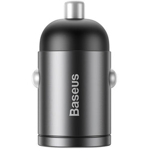 Nabíječka do auta Baseus 1x USB 30W s QC 3.0, hliníkový