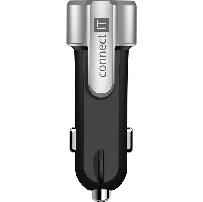 Nabíječka do auta Connect IT Emergency 2xUSB, 2,4A, stříbrná