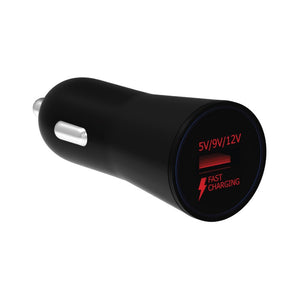 Nabíječka do auta WG 1xUSB 2,4A Fast Charge 3.0, černá
