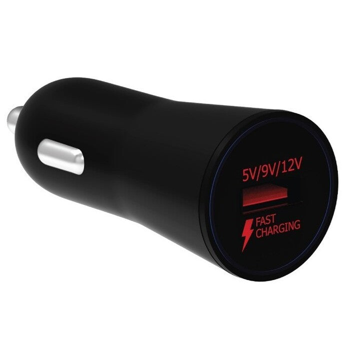 Nabíječka do auta WG 1xUSB 2,4A Fast Charge 3.0, černá