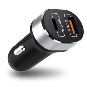 Nabíječka do auta WG 2xUSB/PD + Quick Charge 3.0 22,5W, černá