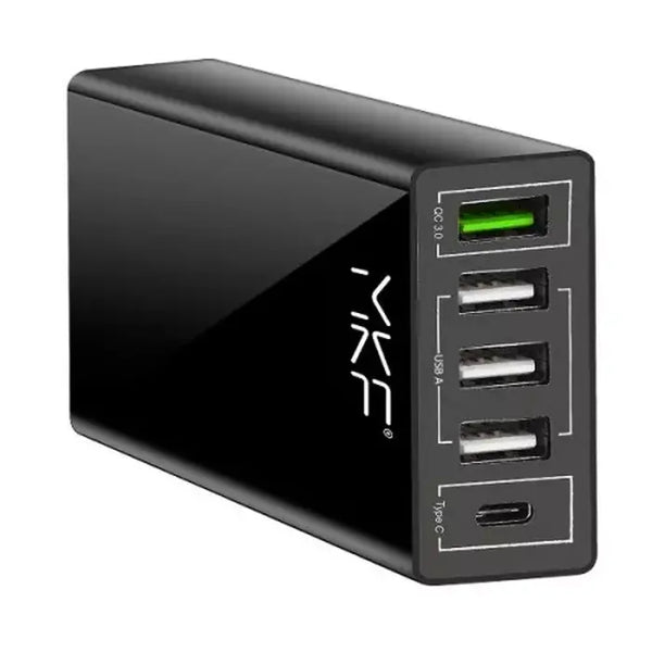 Levně Nabíječka MKF 4xUSB-A, USB-C, černá