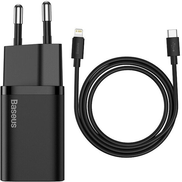 Levně Nabíječka Baseus, USB-C, 20W, s kabelem Lightning, černá