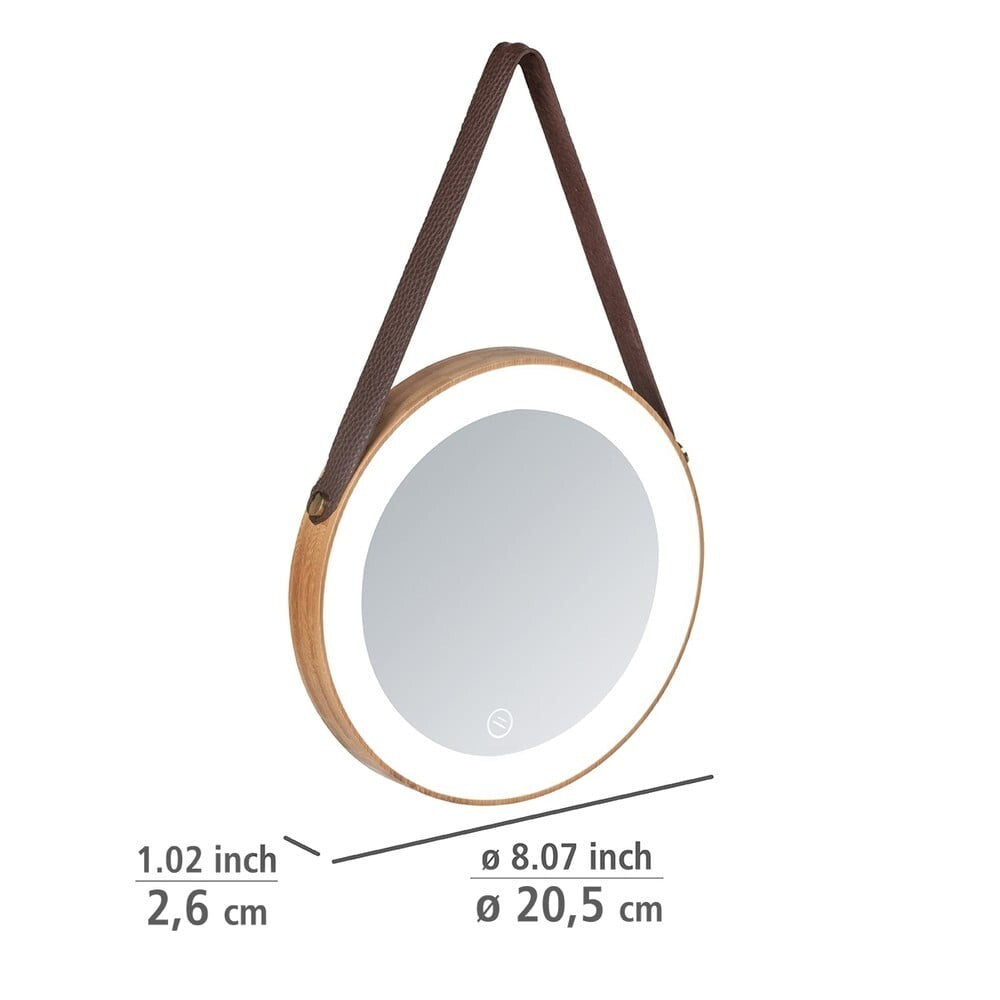 Nástěnné zrcadlo s LED osvětlením Wenko Usini, ? 21 cm