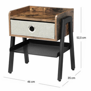 Noční stolek Pansy se zásuvkou (hnědá, 46x52x35 cm)