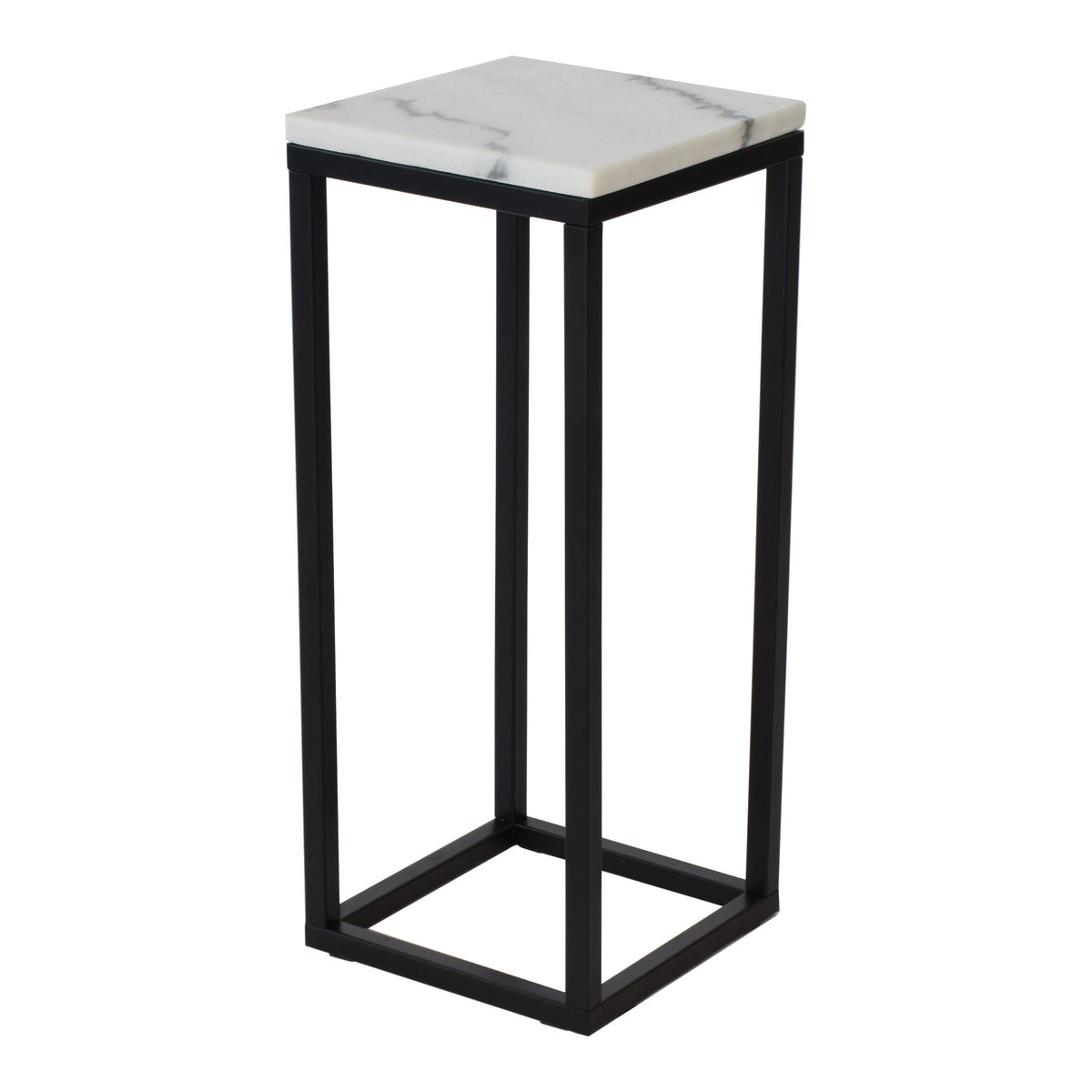 Přístavný stolek Accent - čtverec, nižší (mramor, černá)