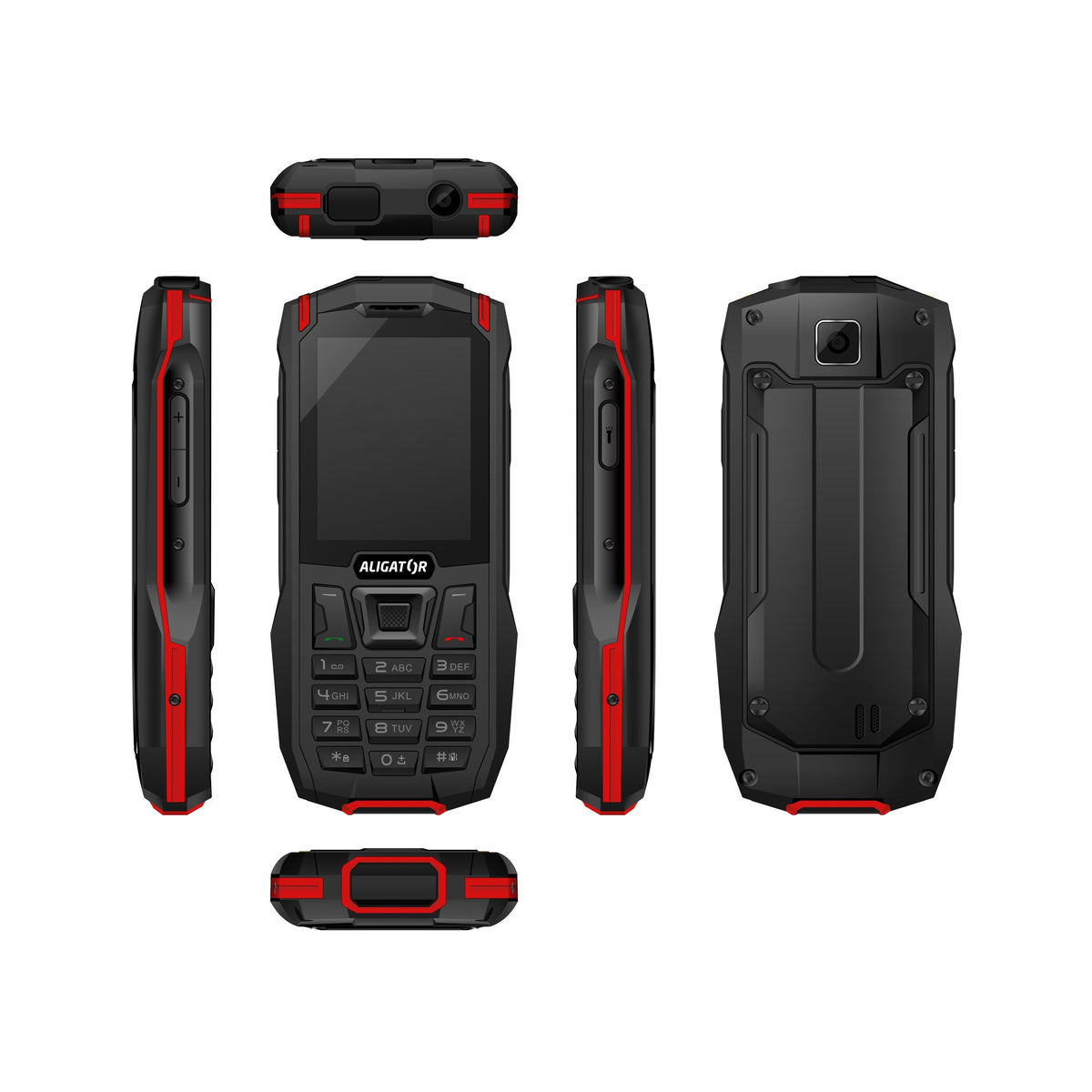 Odolný tlačítkový telefon Aligator K50 eXtremo, KaiOS, červená