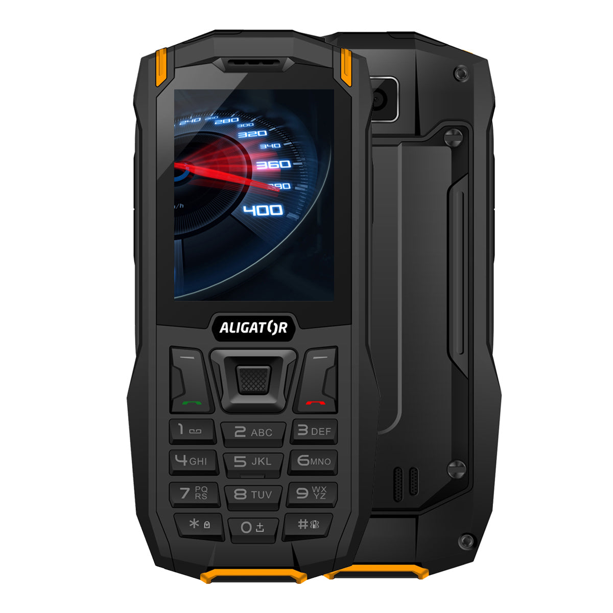 Odolný tlačítkový telefon Aligator K50 eXtremo, KaiOS, oranžová